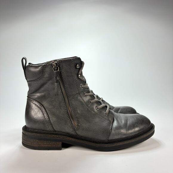 Baretraps Amysue Black Combat Lace Up Side Zip Ankle Boots Women's Size 7.5 M - Picture 1 of 10